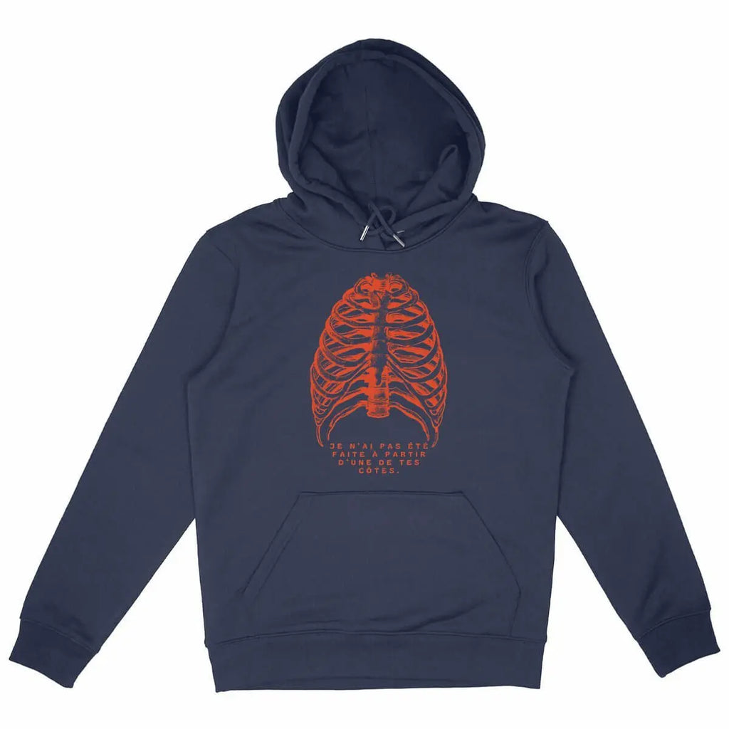 sweat shirt féministe Le mythe de la création d'Ève bleu