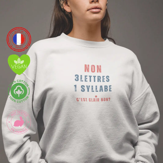 sweat shirt femme non c'est non