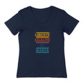 T-shirt femme Liberté égalité col v bleu