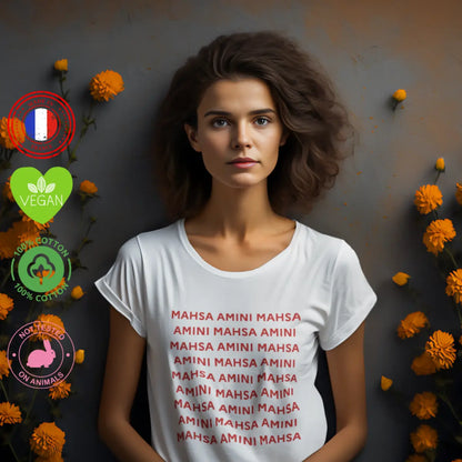 t shirt femme vie iberté mahsa amini