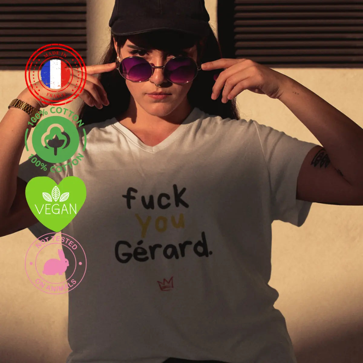 tee shirt femme féministe en réponse à gérard depardieu