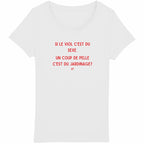 T-shirt militant féministe "Si le viol c'est du sexe, un coup de pelle c'est du jardinage ?", dénonçant la culture du viol.